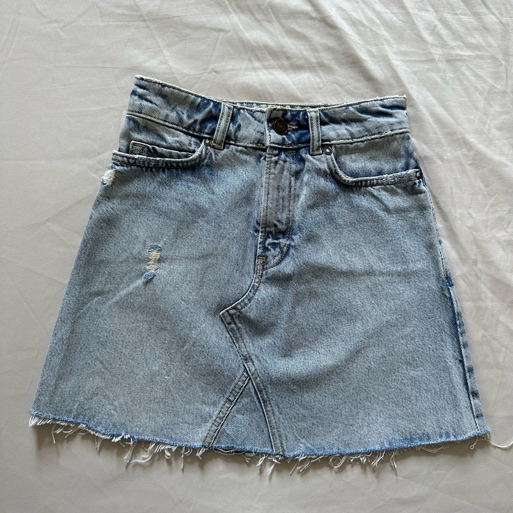 All Saints Womens Denim Mid Mini Skirt Blue Size UK 2 US 00